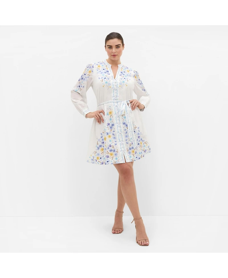 City Chic Women's Elia Blue Patrice Print Mini Dress