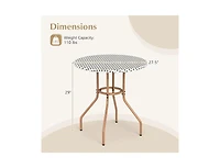Slickblue 27.5 Inch Outdoor Bistro Table with Metal Frame