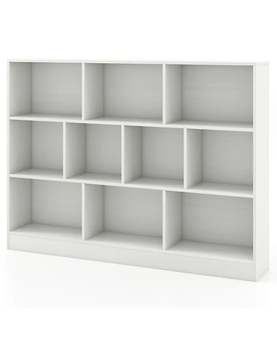 Sugift 41 inches Wooden Toy Storage Organizer with 10 Cubes for Classroom Daycare Nursery Kindergarten