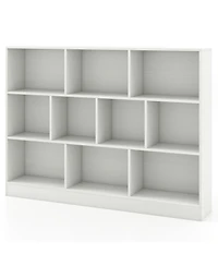 Sugift 41 inches Wooden Toy Storage Organizer with 10 Cubes for Classroom Daycare Nursery Kindergarten