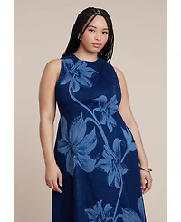 Eloquii Plus Printed Denim Dress