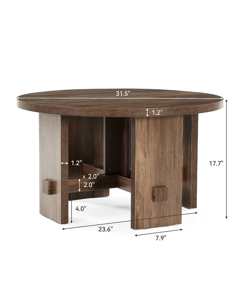 Tribesigns Round Coffee Table with Pedestal, 31.5-Inch Small Circle Center Table
