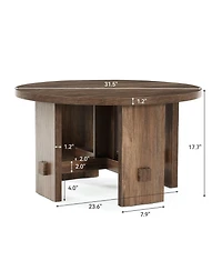 Tribesigns Round Coffee Table with Pedestal, 31.5-Inch Small Circle Center Table
