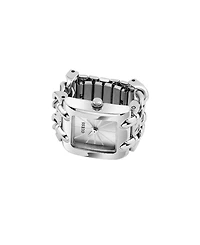 Guess Women's Silver-Tone Stainless Steel Analog Ring Watch