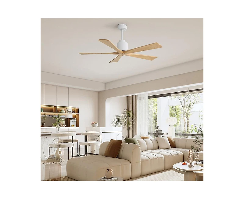 Sofucor 52-inch 5-Blade without Light Ceiling Fan with Remote Control and Timing Function