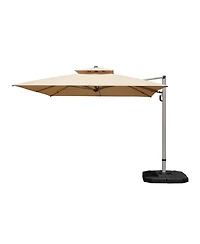 Mondawe 10 ft. Square Cantilever Umbrella with Center Pole (Base Not Included)