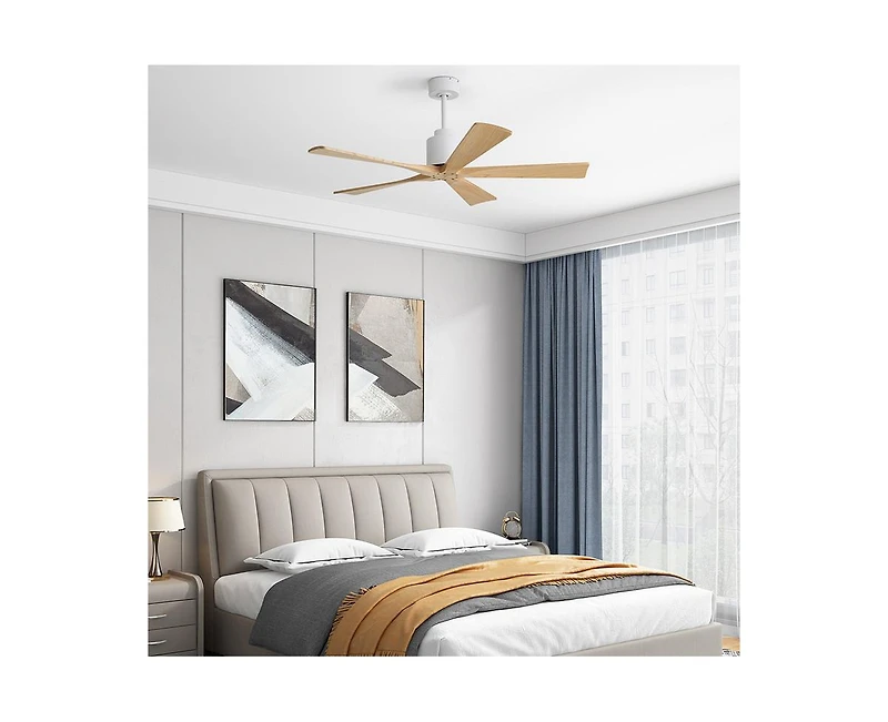 Sofucor 52-inch 5-Blade without Light Ceiling Fan with Remote Control and Timing Function
