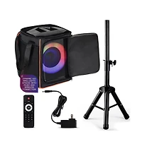 Pyle 8 True Wireless Stereo Speaker System with Led Lights and Tripod Stand (PPHP868STBG)