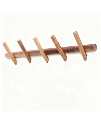 Yigii Beech Wood Wall Hooks for Coats, Hats, Scarves - Durable, Easy Install