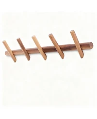 Yigii Beech Wood Wall Hooks for Coats, Hats, Scarves - Durable, Easy Install