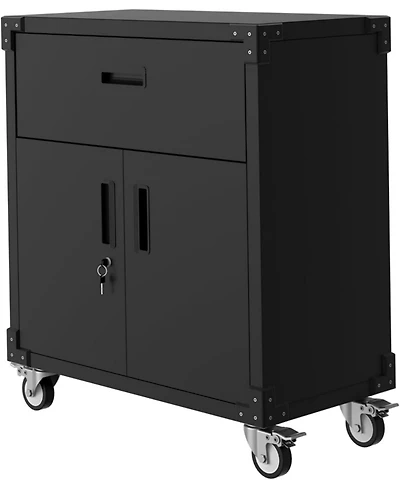 gaomon Metal Storage Cabinet, Rolling Tool Cabinet with Drawer 2 Adjustable Shelves and Locks & 4 Wheels, Heavy Duty