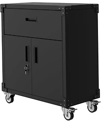 gaomon Metal Storage Cabinet, Rolling Tool Cabinet with Drawer 2 Adjustable Shelves and Locks & 4 Wheels, Heavy Duty