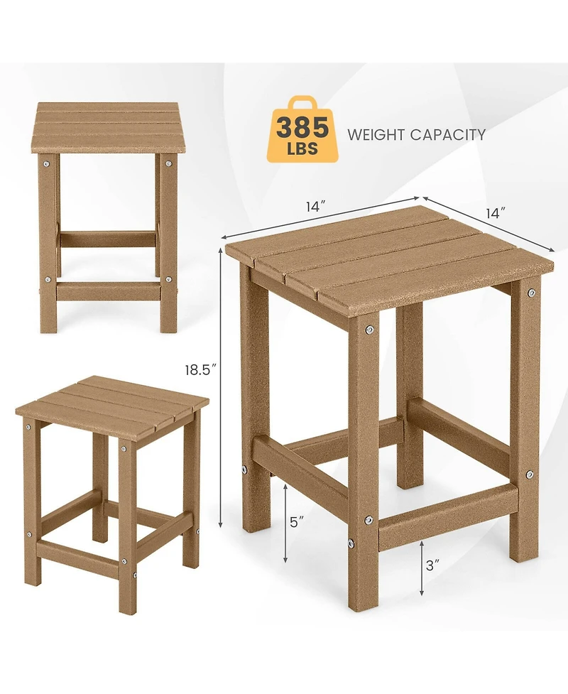 sumyeg 14 Inch Square Outdoor Adirondack Side Table Weather Resistant