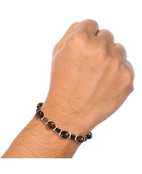 Lucky Brand Men s Tiger Eye & Hematite Beaded Stretch Bracelet