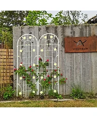 sumyeg 2 Pack Metal Garden Trellis 71" x 19.7" Rustproof for Climbing Plants Outdoor Flower Support