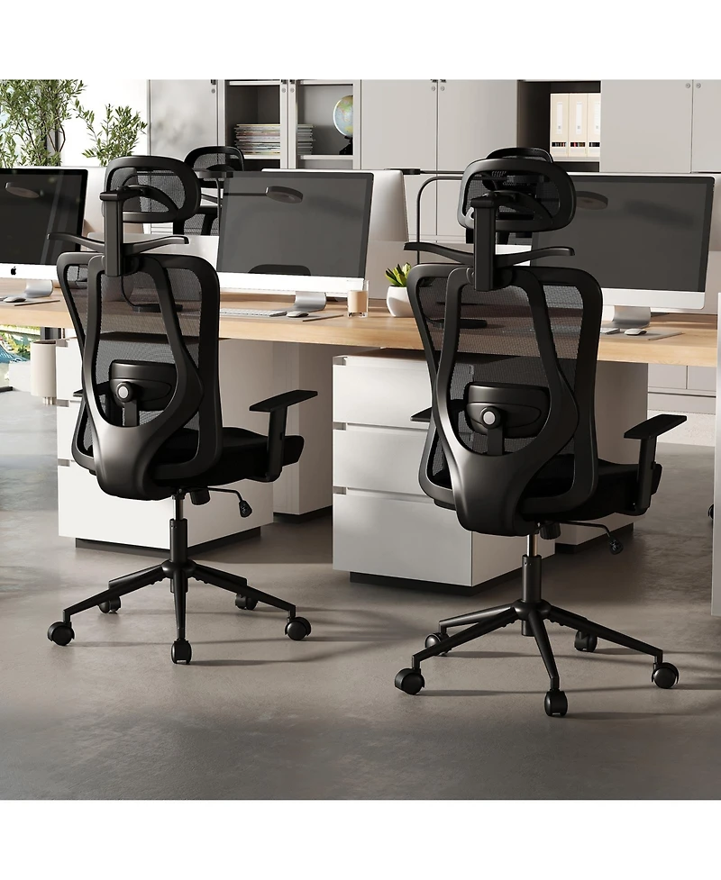 Sugift Ergonomic Office Chair with Adjustable Headrest and Recline