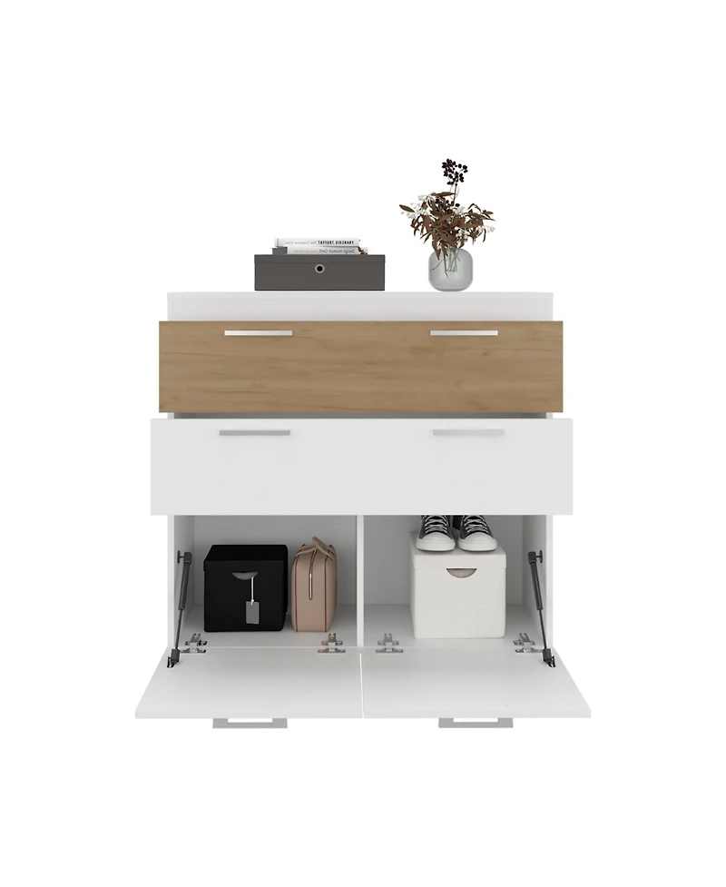 Depot E-shop Golva Dresser with Tilt-Out Drawers and Lower Cabinet Storage.