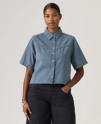 Levi's Women's Short-Sleeve Cropped-Fit Denim Shirt