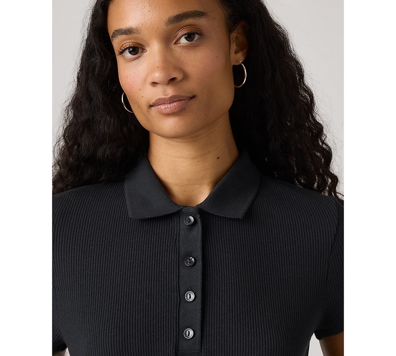 Levi's Women's Short-Sleeve Ribbed Polo Shirt