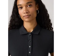 Levi's Women's Short-Sleeve Ribbed Polo Shirt