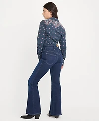 Good American Women's Dolly Joleans Flared-Leg Jeans