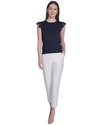 Tommy Hilfiger Women's Mixed Media Sleeveless Sweater