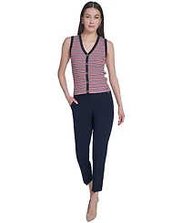 Tommy Hilfiger Women's V-Neck Striped Sweater