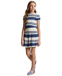 Polo Ralph Lauren Girls' 7-16 Striped Cable Sweater and Skirt, 2-Piece Set