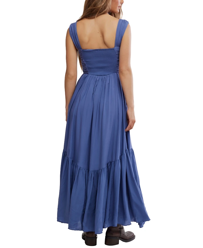 Free People Women's Sasha Sweetheart Viscose Maxi Solid Dress