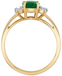 Macy's Emerald (1-1/3 ct. t.w.) & Diamond (1/8 ct. t.w.) Ring in 14k Yellow Gold