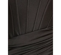 Alex & Sophia Women's Square Neck Corset Midi Dress