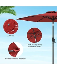 Sugift 7.5 ft Heavy Duty Outdoor Market Umbrella with Push Button Tilt