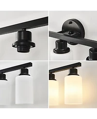 Busdays 4-Light Matte Wall Lamps with Glass Shades (No Bulbs) Sconce Lighting for Bedroom Living Room