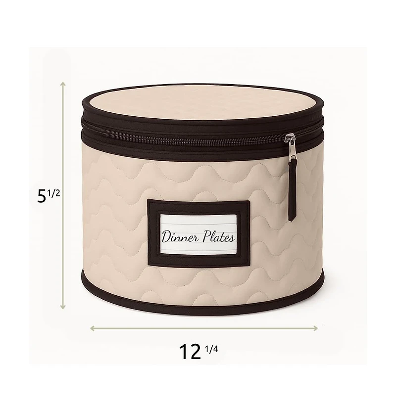 Florida Brands Quilted Microfiber China Organizer Box with Dividers - Protects and Organizes Up to 12 Pieces