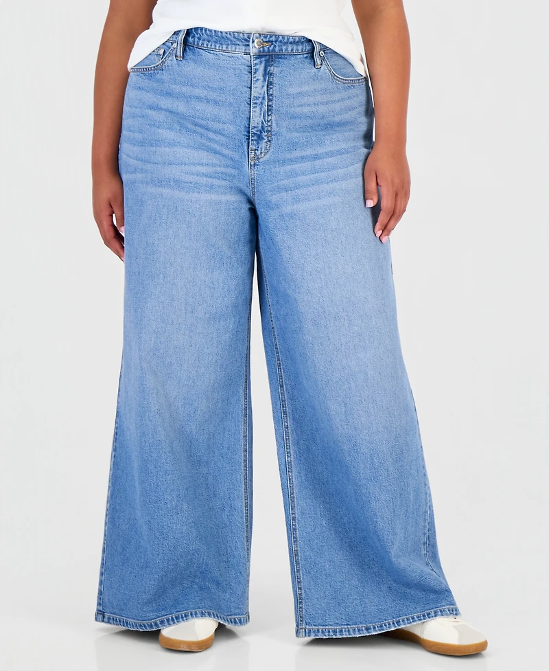 On 34th Trendy Plus Wide-Leg Jeans, Macy's Exclusive