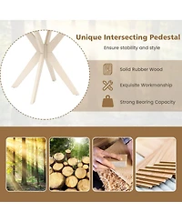 Sugift Mid Century Modern Kitchen Table with Faux Marble Top