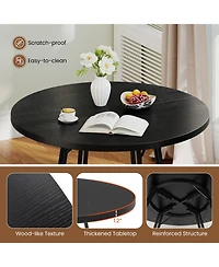 Sugift 47 in Round Dining Table for Four to Six with Cross Base