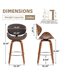 Dyhome Bar Stools Set of 3, 28 Inches Modern Counter Height with High Back Metal Legs, Upholstered Tall Barstools for Kitchen Island, Cafe,