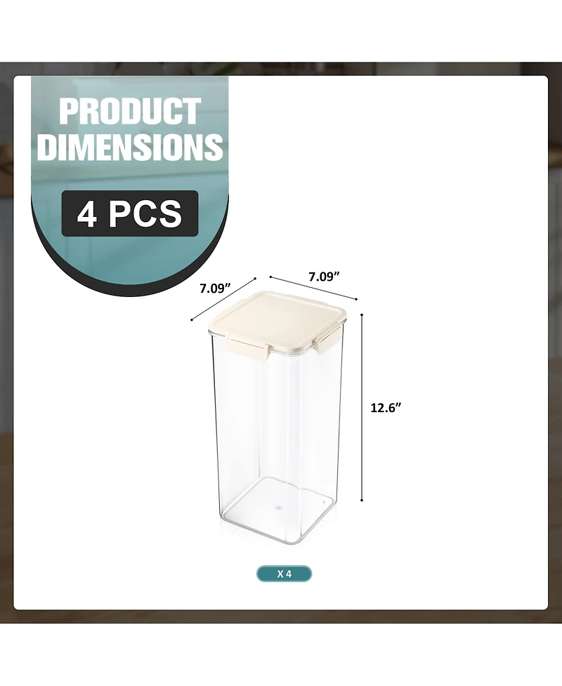 Sorbus Pack 6000ml/211.64oz Clear Stackable Airtight Food Storage Containers for Pantry, Rice, Pasta