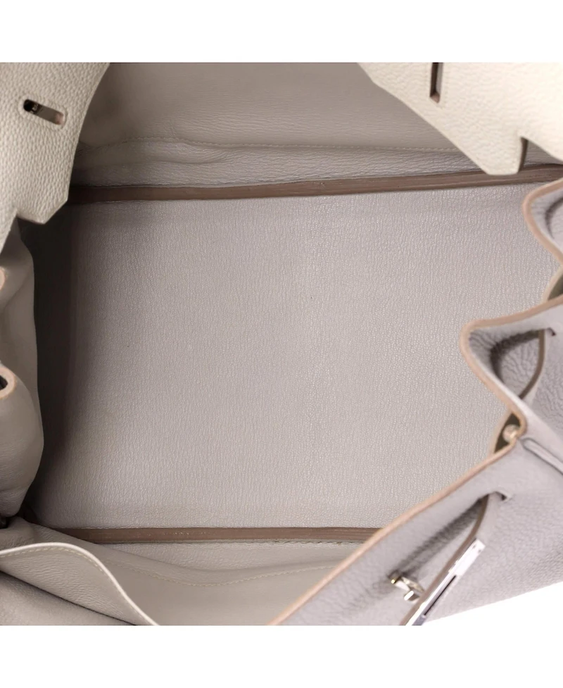 Pre-Owned HERMES Birkin 35 Handbag Grey Togo with Palladium Hardware