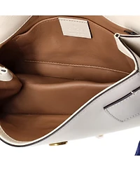 Pre-Owned Gucci Mini Broadway Pearly Bee Shoulder Bag Embellished Leather