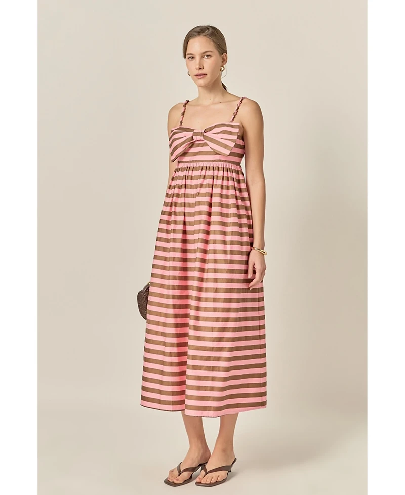 English Factory Women's Striped Midi Dress