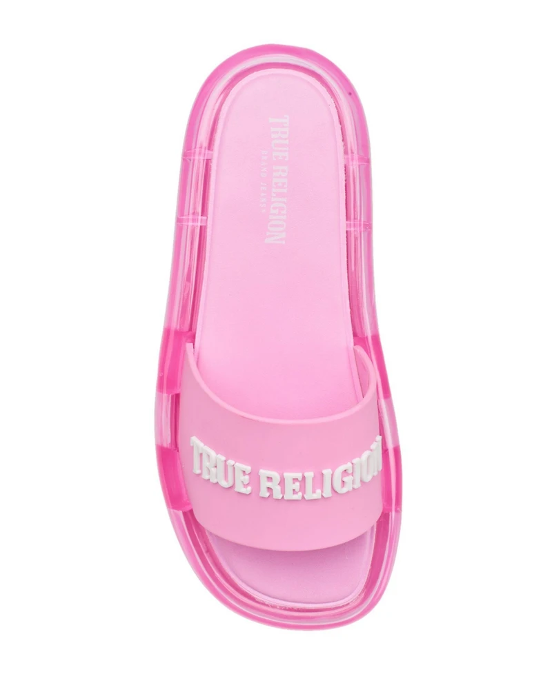 True Religion Women's Logo Strap Jelly Slide