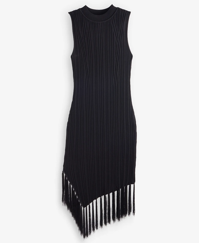 I.n.c. International Concepts Women's Sleeveless Fringe-Trim Sweater Dress, Macy's Exclusive