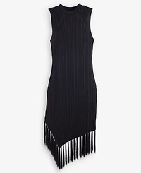 I.n.c. International Concepts Women's Sleeveless Fringe-Trim Sweater Dress, Macy's Exclusive