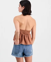 Derek Heart Juniors' Lace-Trim Gathered Halter Top