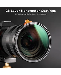 K&F Concept 58mm Nano-Xcel Series ND3-1000 1.5-10 Stop Multi-Coated Vnd Filter