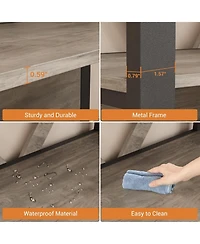 gaomon 3-Tier Bookshelf with Led Lights, Industrial Metal Bookcase, Open Shelf Organizer for Living Room, Bedroom, Office