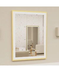 Luvodi Led Bathroom Mirror with Gold Frame 3 Color Temperature Anti-Fog