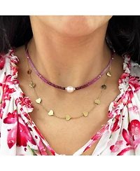 The Lovery Ruby Ombre Bead Pearl Necklace 14K Gold